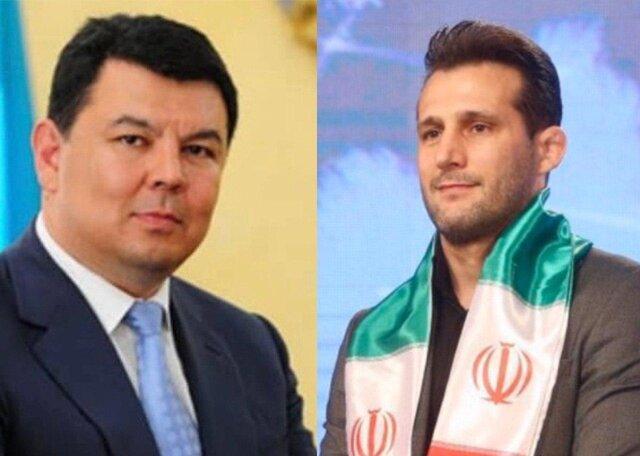 دیدار میراسماعیلی با رئیس فدراسیون جهانی قزاق کورس ملاقات میراسماعیلی با رئیس فدراسیون جهانی قزاق کورس